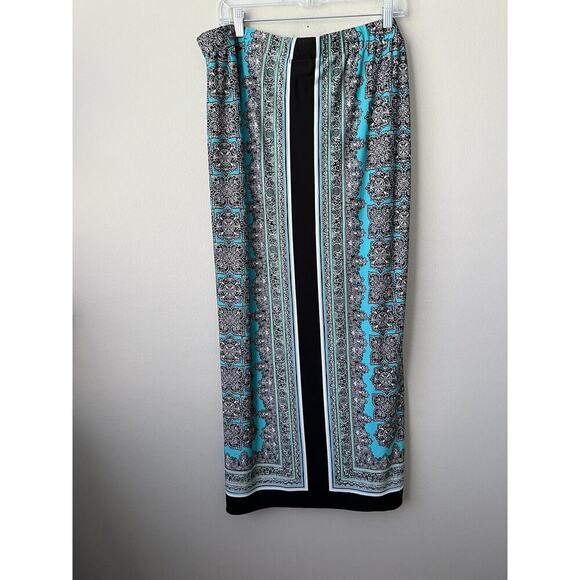 Catherines Maxi Skirt Womens Size 14/16 Black Pull On Boho Stretch Side Slits - Picture 6 of 9